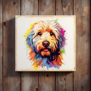 Labradoodle, Dog Canvas Wall decor any pet, send me your picture Personalized